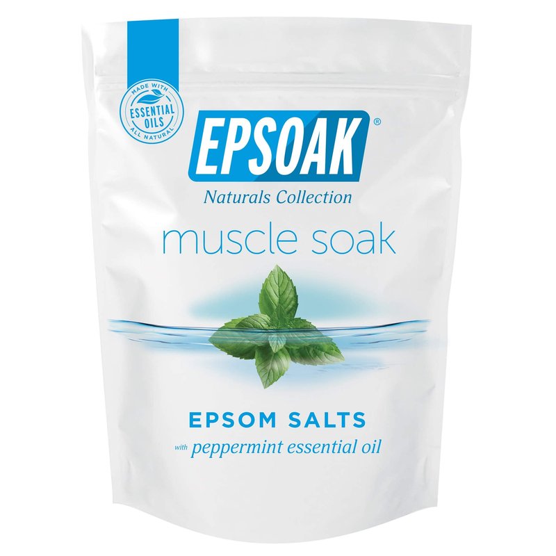 Epsoak Muscle Soak 2 lb. USP Magnesium Sulfate with Peppermint Scent Resealable Epsom Salt Bag, Made in The USA, Cruelty-Free Certified