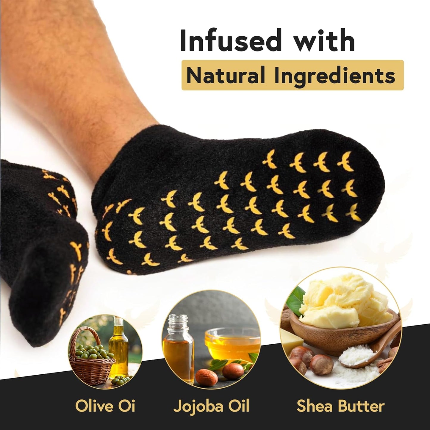 Skiennix Moisturizing Gel Socks - Extra Large | 2 Pairs of Silicone Heel Treatment Socks for Dry Skin