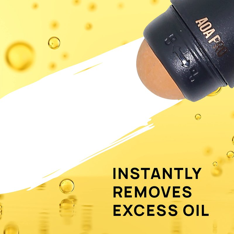 AOA STUDIO Face Roller for Oil-Absorbing Volcanic Face Roller Reusable Facial Skincare Tool Face Massage (Black)