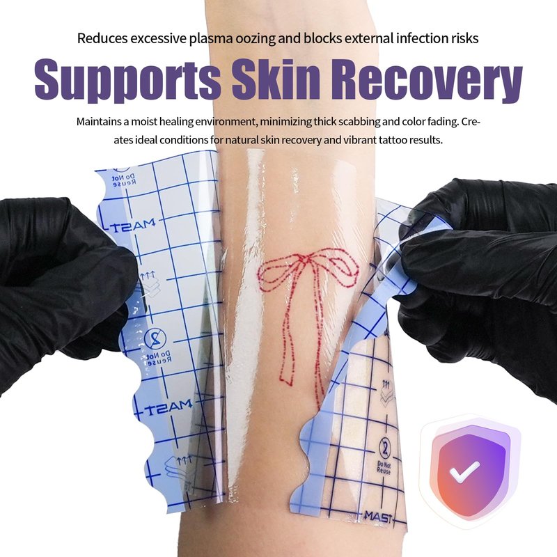 Mast Tattoo Second Skin Tattoo Cover Ultra Large Roll - Thin 8" x 11 Yard Waterproof Transparent Film for Tattoo Aftercare Initial Healing & Skin Protection Breathable Adhesive Bandage Wrap