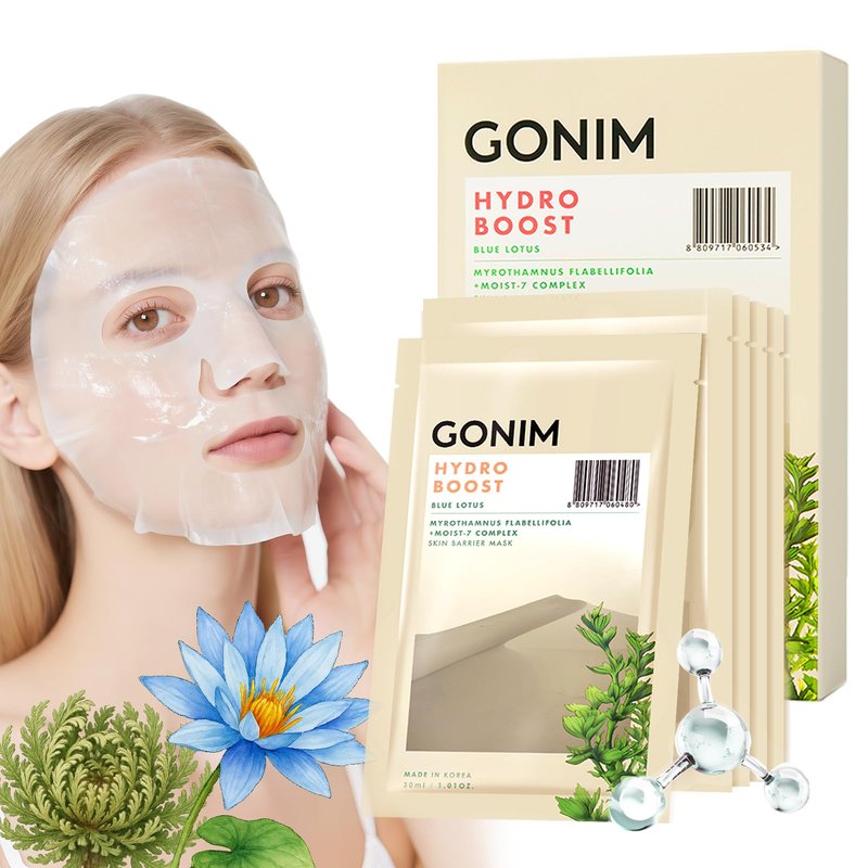 GONIM Face Mask Korean Skin Care with Hyaluronic Acid Serum, Collagen Activation, Vitamin C-Face Masks Skincare Hydration, Moisturizing Sheet Mask, Travel Essentials, Korean Face Mask 30ml x5pcs