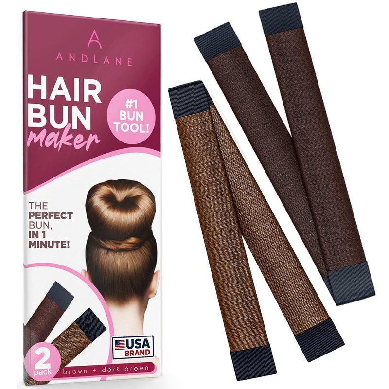 Hair Bun Maker - French Twist Hair Wrap Snap Tool for Effortless Updos | 1 Brown & 1 Dark Brown