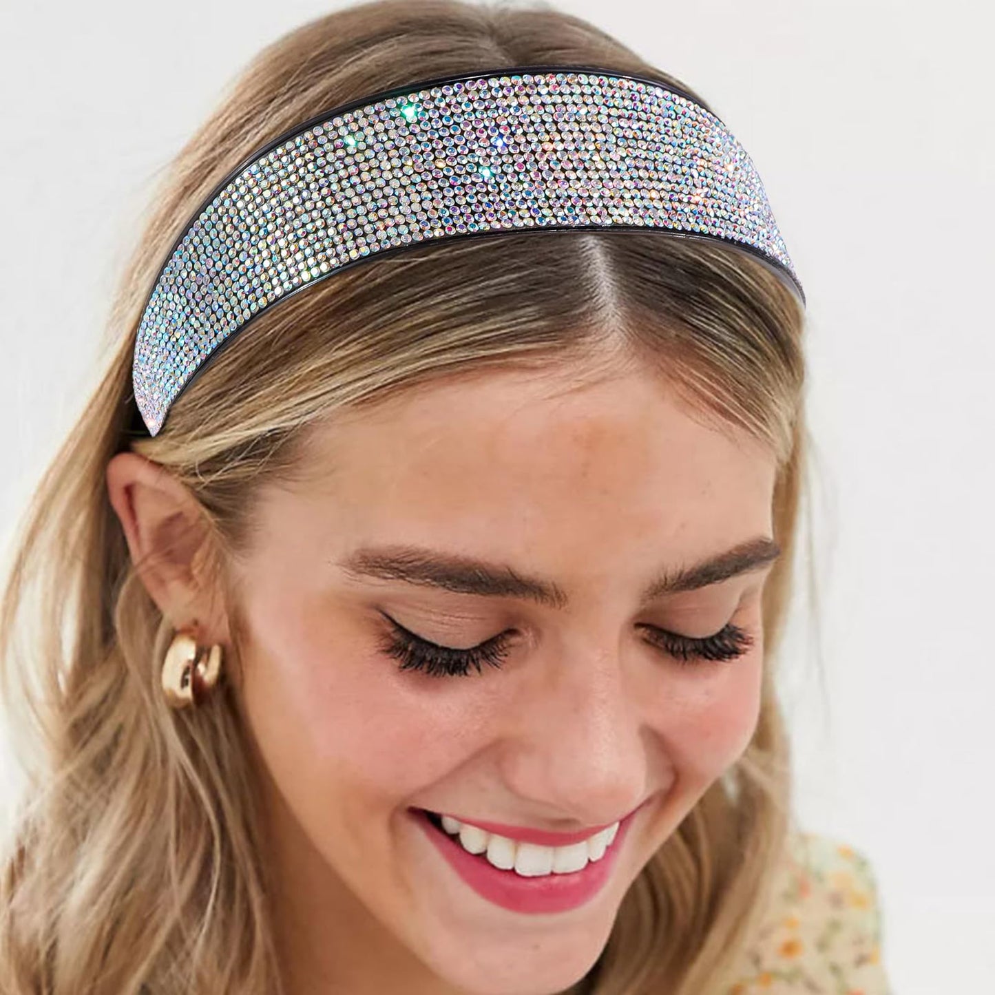 Amariver AB Rhinestone Headbands for Women: Sparkly Glitter Fashion Crystal Thick Beaded Bling Jeweled Stylish Hair Accessories