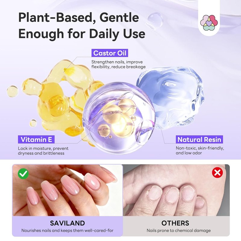 SAVILAND Solid Builder Nail Gel Set - Non-Sticky 4 Color Gel for Nail Extensions | Clear, Nude, White, Pink