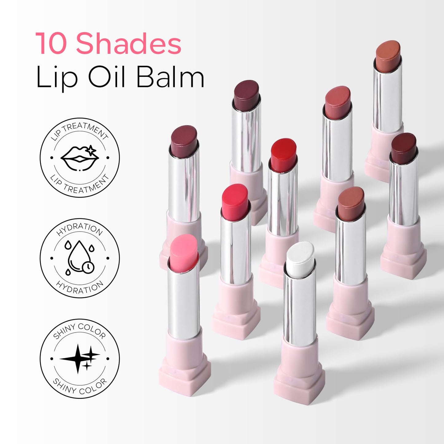 FREEORR Hydrating Glaze Lip Balm with Hyaluronic Acid, Moisturizing Shine Lipstick, Sheer Glow Tint with 24HR Hydration, Daily Lips Moisturizer for Softer Smoother Lips