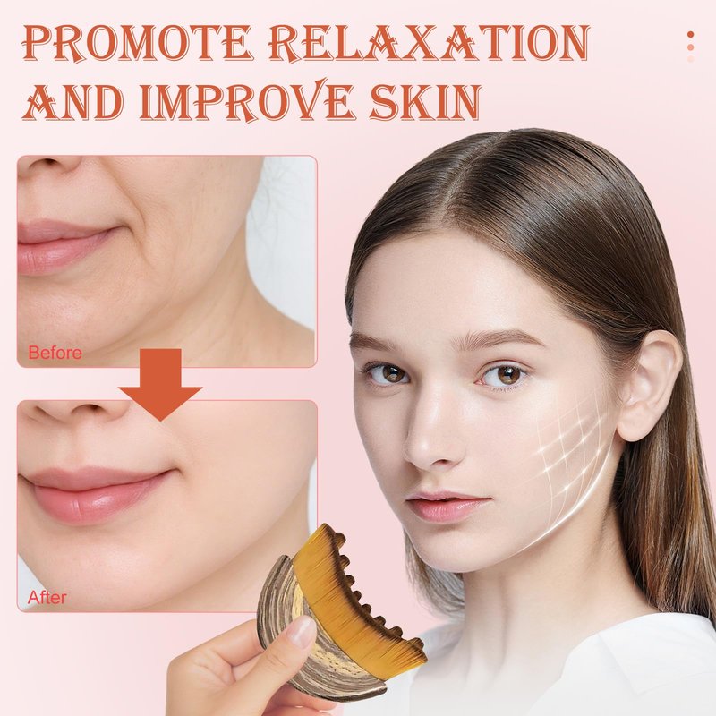 BFRAHD 2PCS Lymphatic Contour Face Brush,3-in-1 Lymphatic Drainage Massager&Sculpting Tool,Ultra-Soft Facial Brush for Puffiness Relief & Glowing Skin,Portable Lymphatic Drainage Tool