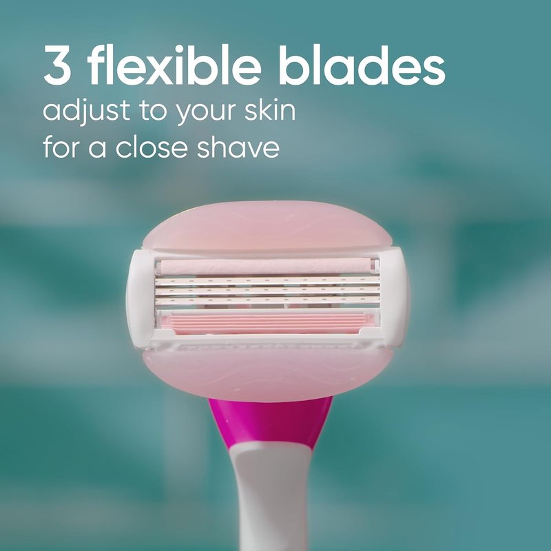 Gillette Venus Disposable Razors for Women - ComfortGlide with White Tea Scented Moisture Bars | 2 Count