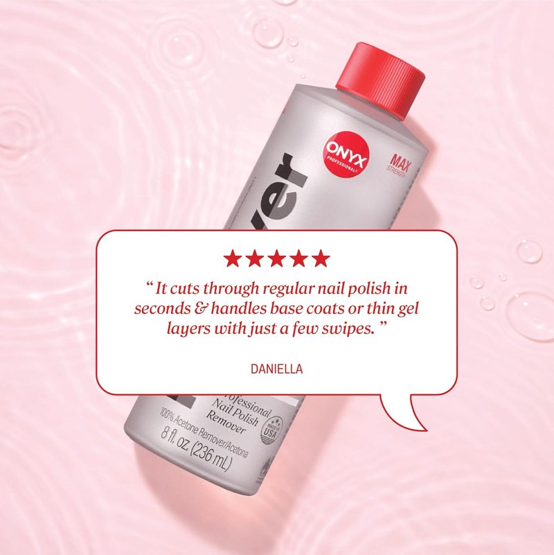 Onyx 100% Pure Acetone Nail Polish Remover Kit - Maximum Strength Gel Polish Remover with 7-Inch Nail File, 8 fl oz