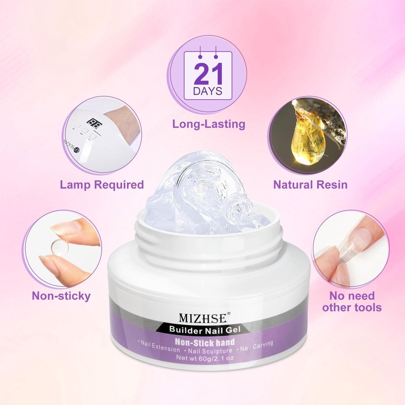 MIZHSE 3D Gel Nail Art Sculpting Gel, Solid Builder Gels for Nails 60g Large Capacity 3D Sculpting Non-Sticky Carving U V/LED Extension Hard Gels with 3D Mold for Nail Art Salon Home DIY