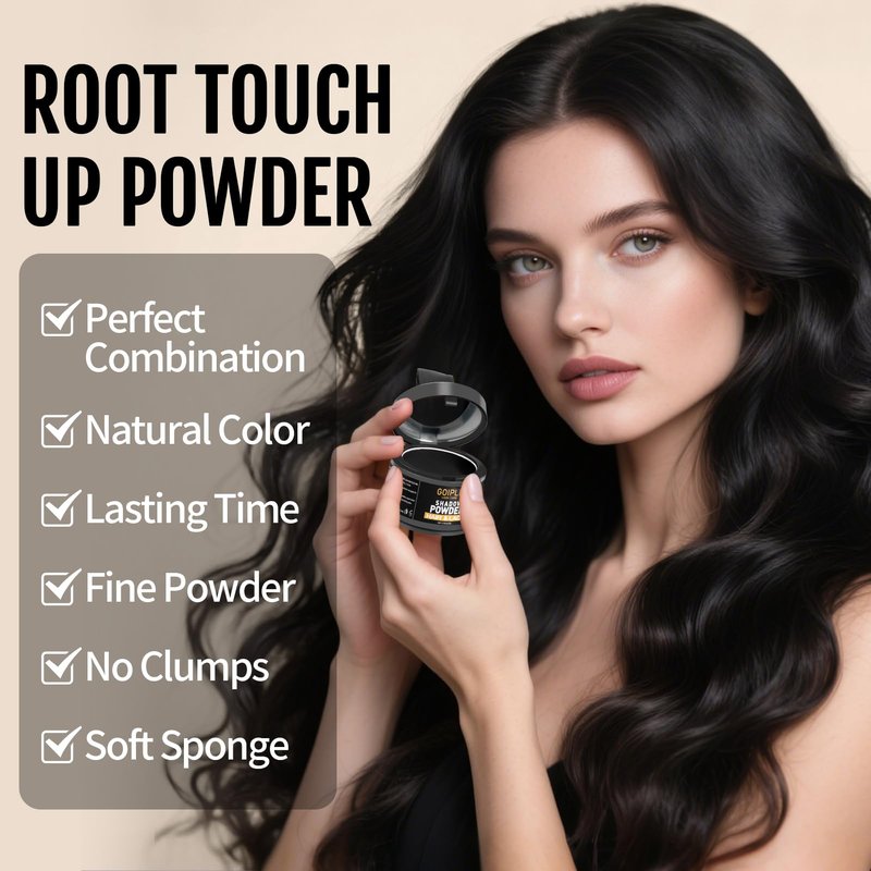 Root Cover Up Powder Hairline Powder for Women Root Touch Up Hair Color for Bald Spots, Eyebrows, Beard Line, Hair Fibers for Thinning Hair Shadow Cover Up 2 Pack (Black)