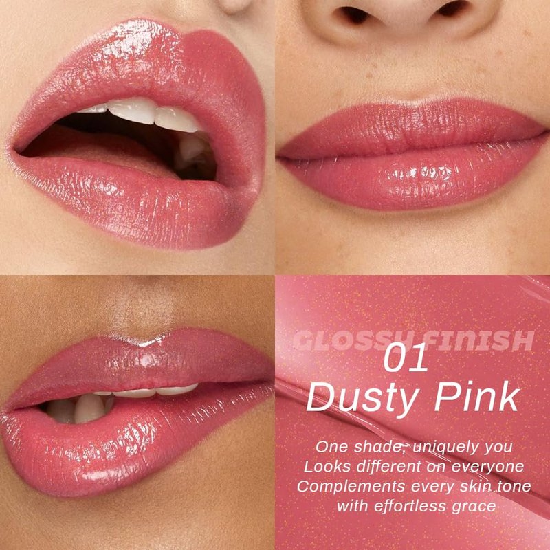 HHLTOH Honey Lipstick Tinted Lip Balm - Shine Moisturizing Lipstick for Women, Natural Nourishing Hydrating Lip Gloss Stain for Dry Lips, Tint Sheer Lightweight Makeup, Vegan - 2Pc Dusty Pink & Pink