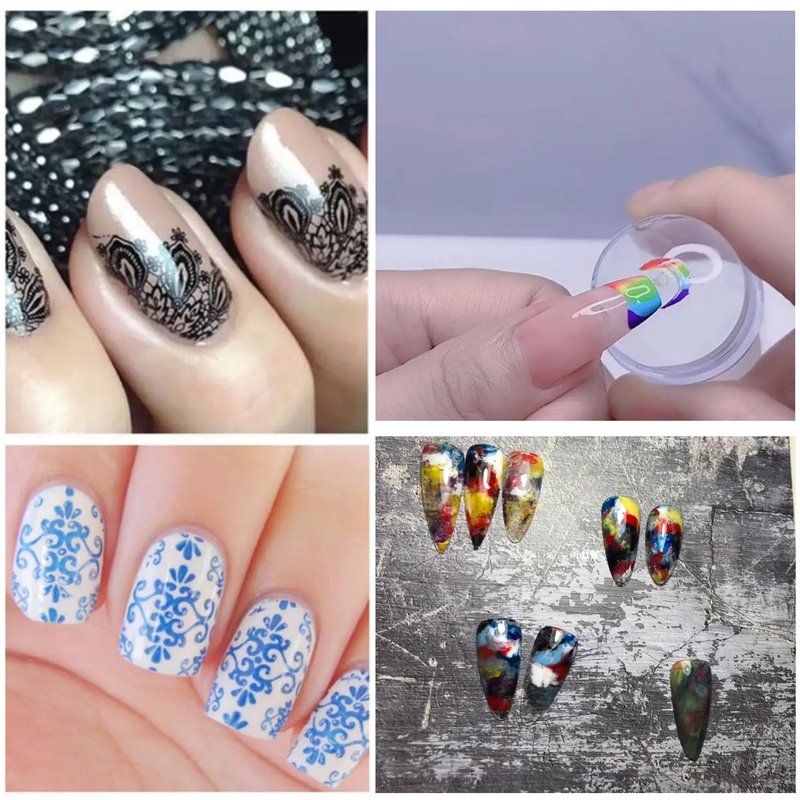 Nail Art Stamper, Clear Silicone Stamping Jelly with Scraper, Transparent Visible Body, No Misplacement for DIY Nail Decor, Home Manicure Starter Tool Salon, French Tip Stamp, 200-Time Using (Clear)