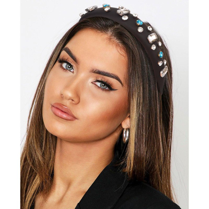 Amariver Rhinestones Headbands for Women Sparkle Jeweled Hair Band Padded Head Bands Bling Crystal Hairbands Shiny Headband Stylish Hair Accessories for Women Girls (Black)