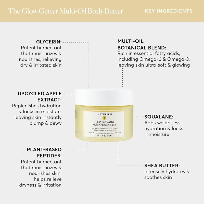 Naturium Whipped Multi-Oil Body Butter - Firming Cream & Moisturizer with Shea Butter, 7.7 fl oz