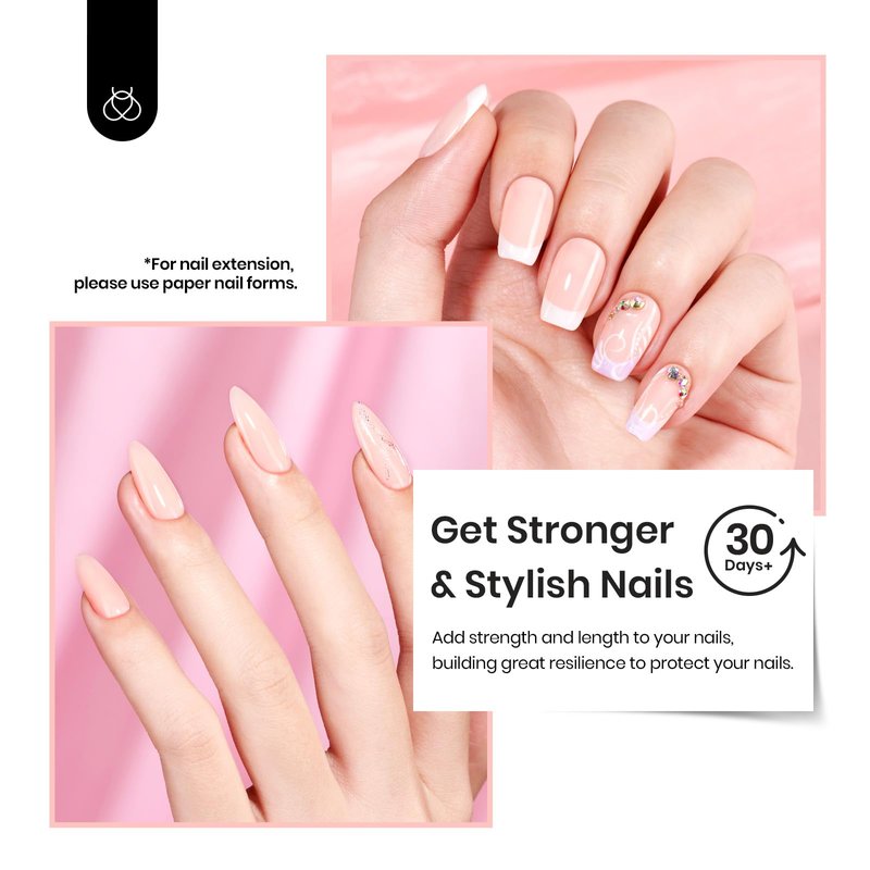 Beetles Builder Gel for Nails,0.5 oz 8 in 1 Nail Thickening Strengthening Building Apex for Beginner DIY Salon at Home,Nude Builder Nail Gel,UV & LED Lamp Cured Needed