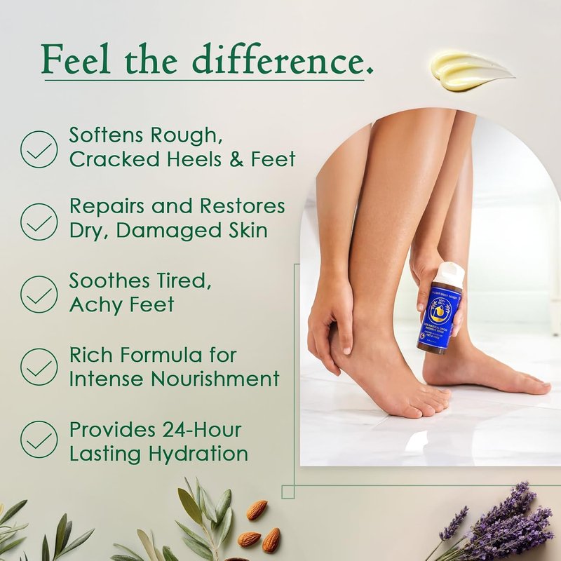 Regine Switzerland Dry Cracked Heels Repair - Organic Foot Cream with Jojoba, Lavender & Vitamin E | 3.4 oz Hydrating Balm