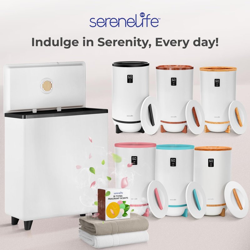 SereneLife Rectangular Towel Warmer Bucket, Large Capacity Single Touch Towel & Blanket Warmer With Insulated Lid, Holds 2 Large Towels/Blanket, Auto Shut-Off For Safety, Black