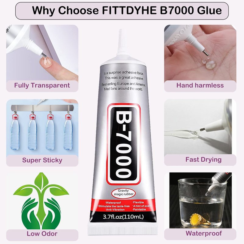 B7000 Clear Rhinestone Glue - 3.7oz Multipurpose Adhesive for Jewelry, Crafts & More | 110ml