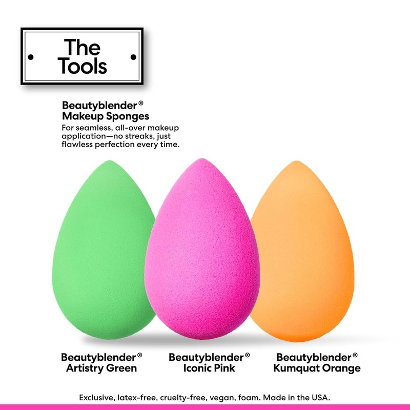 Beautyblender Bouncehaus Essentials Set | 3-Piece Latex-Free Makeup Sponge Set for Flawless Airbrush Finish