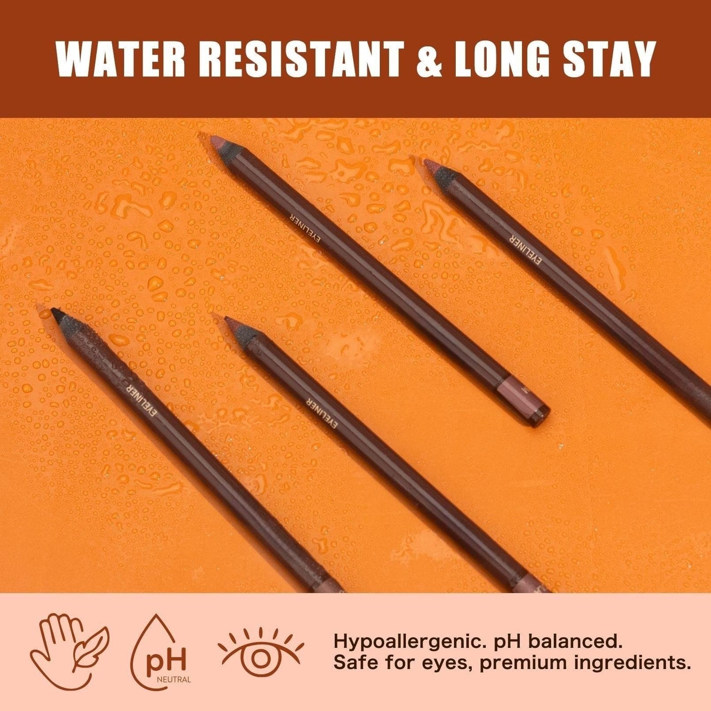 TOSOUATOP 2 IN 1 Eyeliner Pencil【Smudge Proof】【Water Proof】【Long Wearing】，5# BLACK