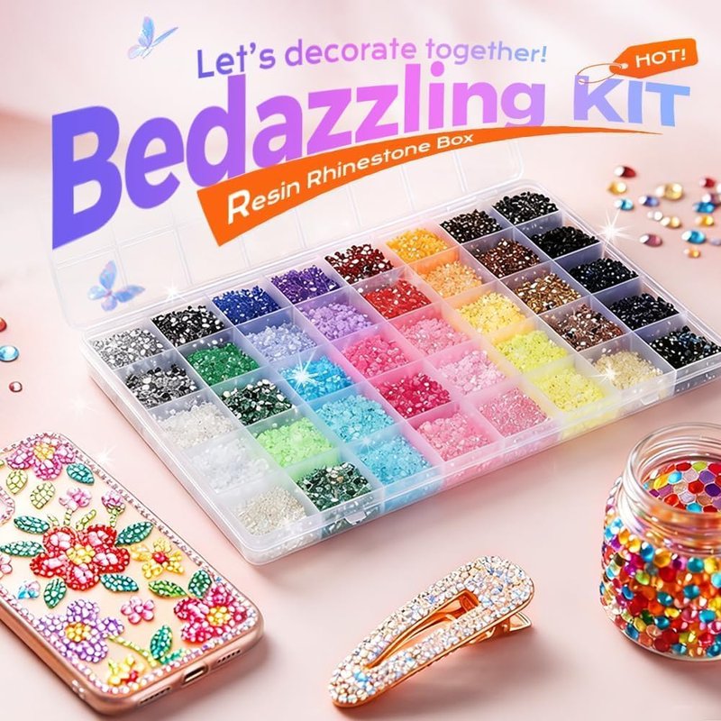Bedazzler Kit - Colorful DIY Rhinestone Craft Set for Nail Art & Makeup | 38000 Pieces