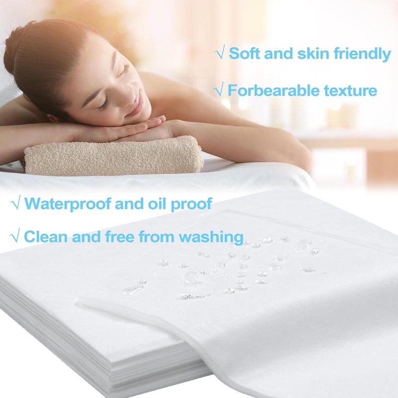 Skiennix Disposable Massage Table Sheets - 200 Pcs Non-Woven Fabric Covers | 31''x71'' White