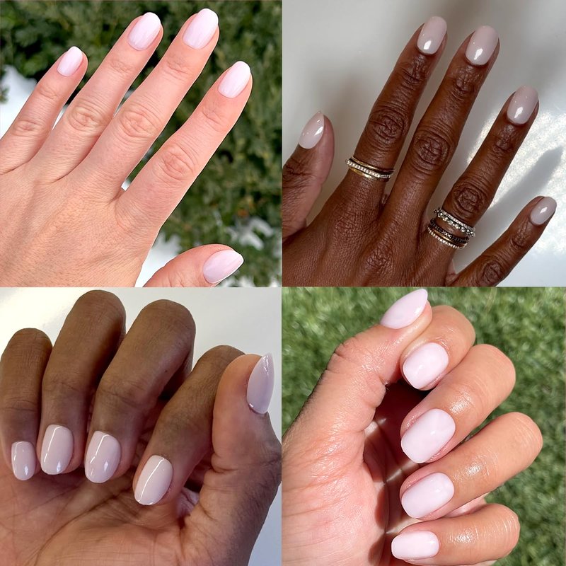 Olive & June Instant Mani Press-On Nails - 42 Non-Toxic, Long-Lasting Fake Nails | Spring Flowers & Patterns | Extra Short, Round | Strawberry Scone