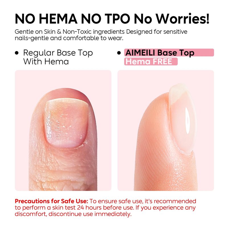 AIMEILI Gel Nail Polish Set - No Wipe Top & Base Coat for Long-Lasting Shine | 2 x 10ml