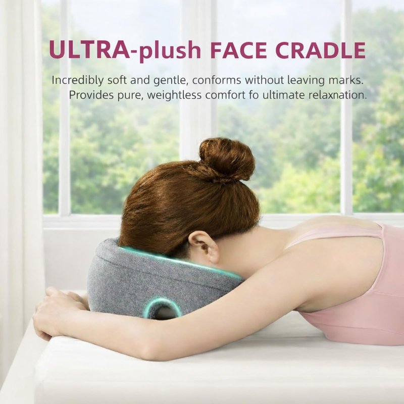2026 Upgraded Pillow for Massage Face Down, Extra Large Thick Breast Support Pillow for Sleeping, Chest & Face Support Pillow for Massage, SPA & Relaxation, Removable Washable Cover, Non-Slip Bottom