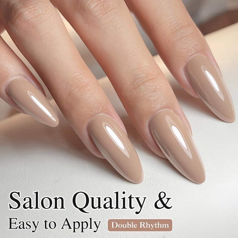 **Double Rhythm Gel Nail Polish - Pure Sheer Soak Off Formula for DIY Manicure | Deep Khaki 15ML**