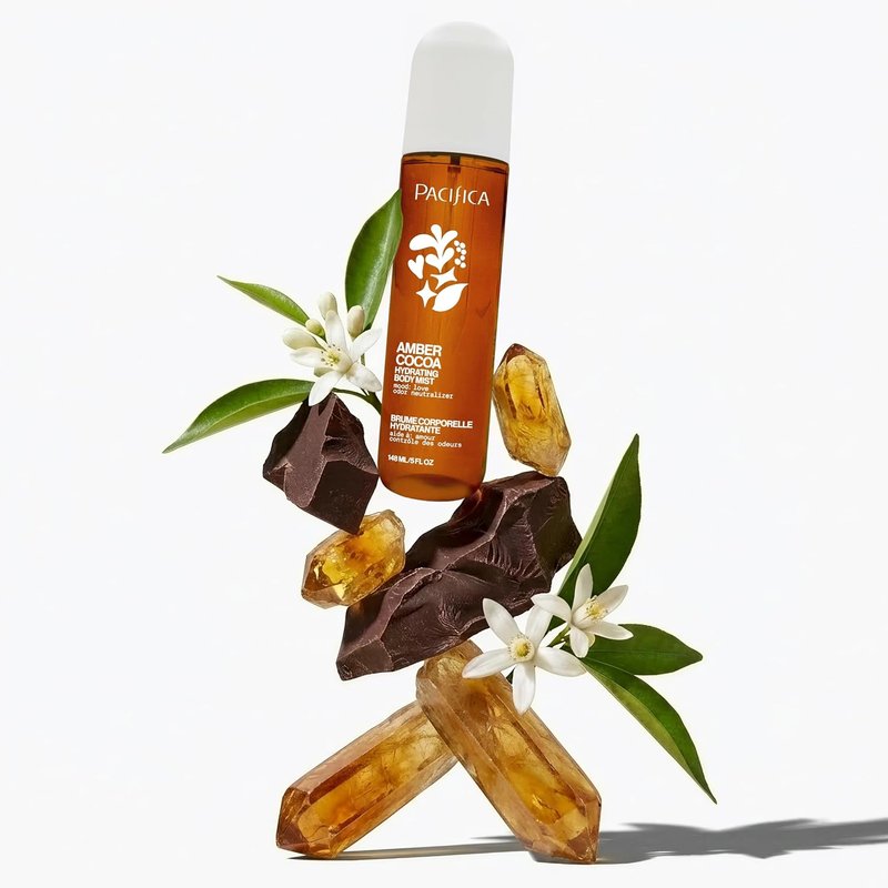 Pacifica Amber Cocoa Gourmand Body Mist - Warm Vanilla Coffee Fragrance Spray | Hydrating, Vegan, 5 oz