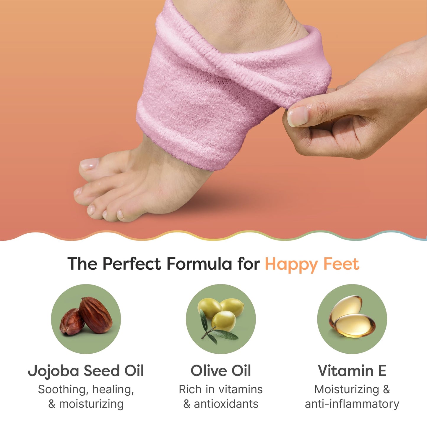 ZenToes Moisturizing Socks for Cracked Heel Treatment, Vitamin E, Olive Oil and Jojoba Oil Infused Heel Socks, Spa Gifts for Women, Mothers Day Gifts (Fuzzy Pink, Regular)