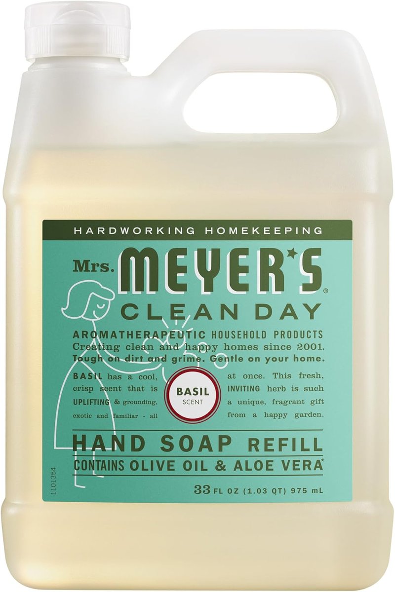 Mrs. Meyer's Hand Soap Refill - Basil Scented with Essential Oils | 33 fl. oz