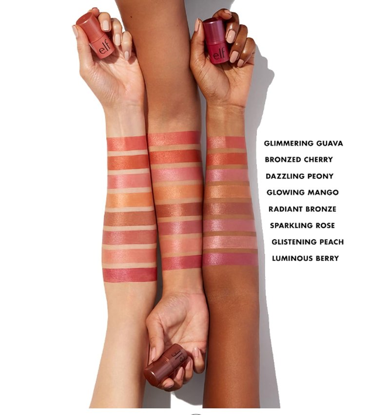 e.l.f. Monochromatic Multi Stick - Creamy Blendable Color for Eyes, Lips & Cheeks | Glowing Mango, 0.17 Oz