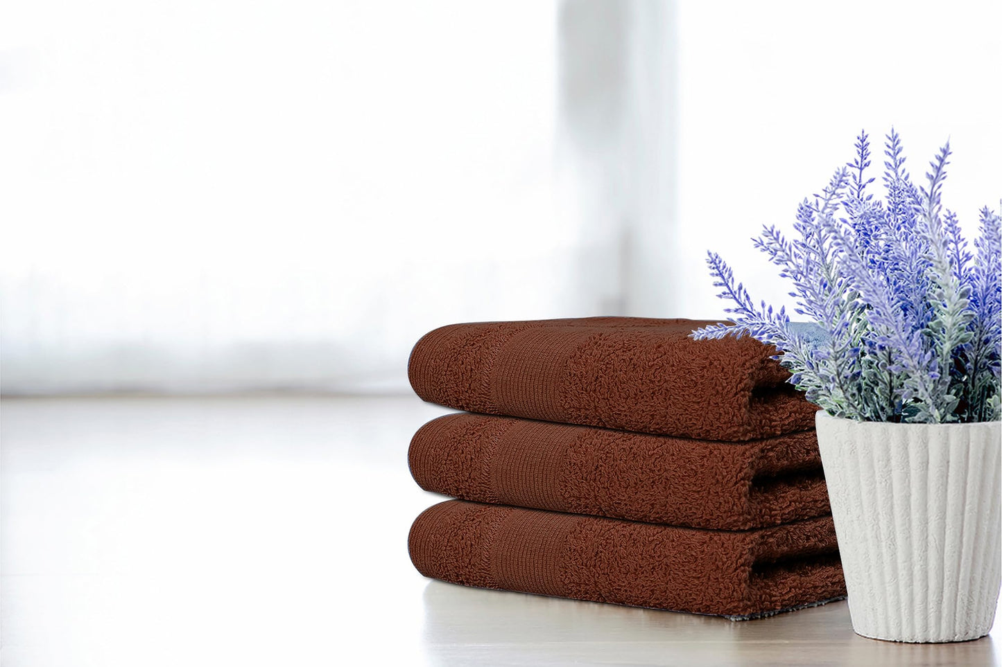 Premium Wash Cloths Pack of 12 (13" x 13") 100% Ring Spun Cotton | Luxury Washcloths | Ultra Soft Face Towels | Highly Absorbent Wash Cloths for face (Dark Brown)