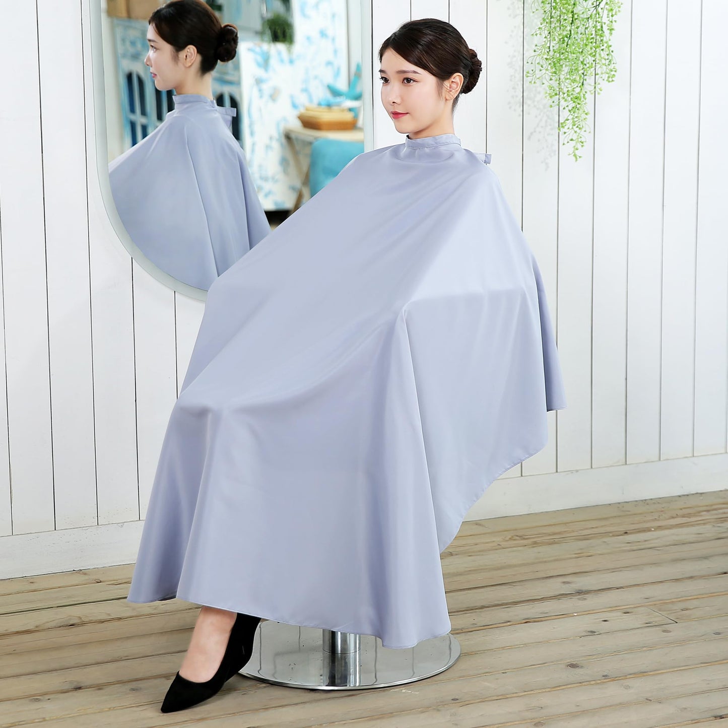 SMARTHAIR Professional Salon Cape Polyester Hair Cut Barber Cape Haircut Apron,54"x62",Grey,C007001C-G