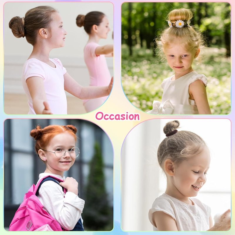 Hair Bun Maker for Kids - 2 Inch Extra Small Chignon Sock Forms | 6 PCS Bun Accessories for Teen Girls