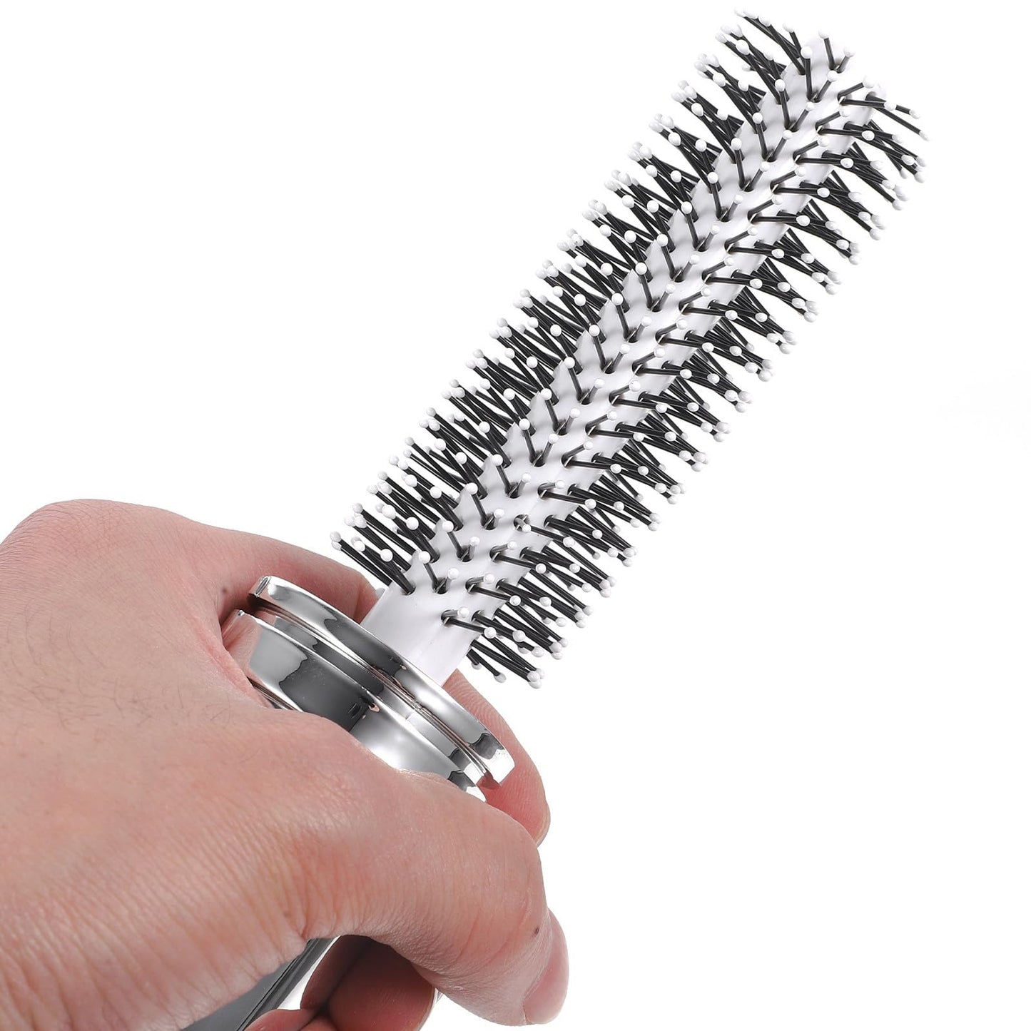 UKCOCO Retractable Roll Hair Brush for Travel : Round Curly Hair Comb for Styling Curling Straightening, Portable and Lightweight, 6.09X1.61X1.57in (White)