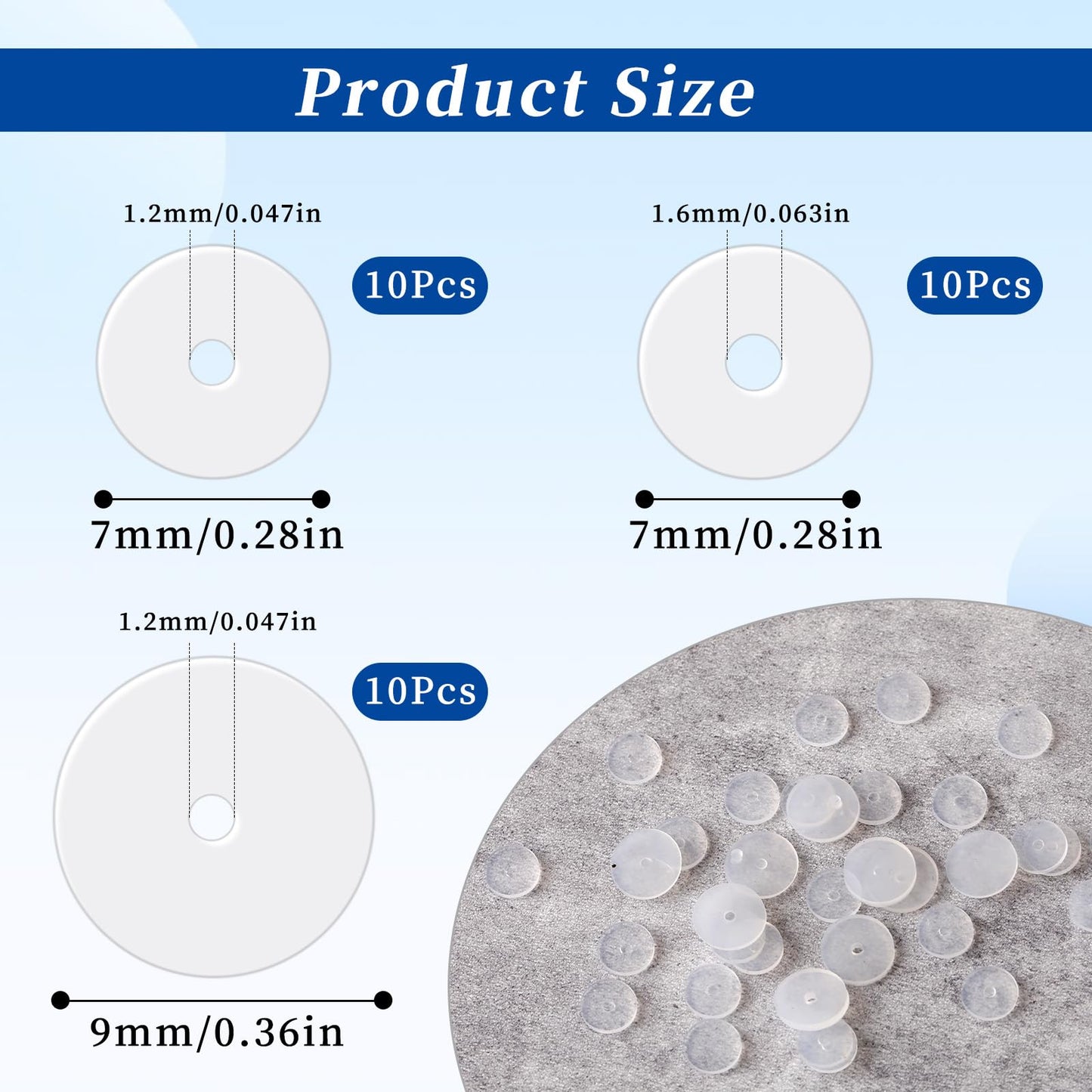 Giantree 30Pcs Clear Piercing Disc, Silicone Perforated Disc for Piercing Bump, 7/9 mm Earring Supports for Keloids Healing Pads Belly Button Piercing Kit Nose Piercing Bump Treatment(30pcs)