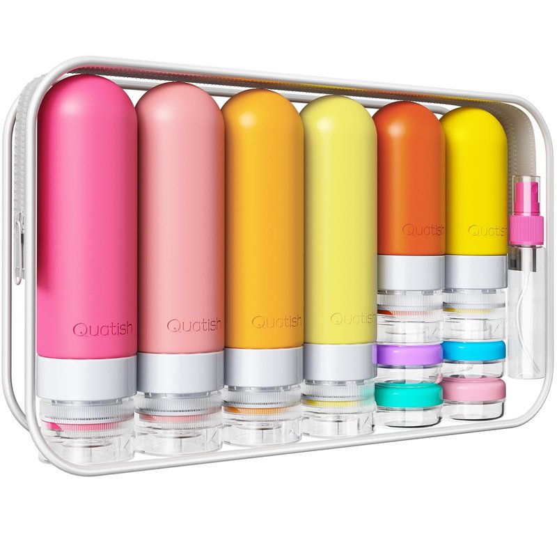 20 Pack Travel Bottles for Toiletries, Original Patented, TSA Approved Travel Size Containers, Leak Proof Silicone Shampoo and Conditioner Bottles Women & Men, Airplane Cruise Essentials, Macaron