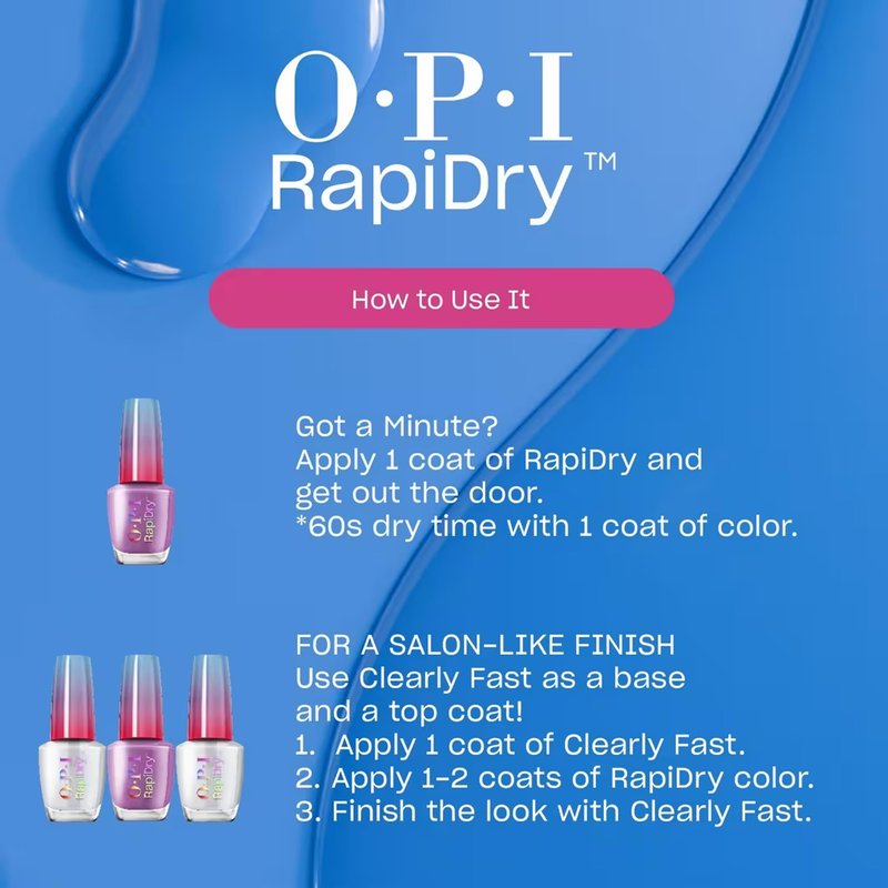 OPI RapiDry Within Peach | Opaque Bright Orange Crème Quick Dry Nail Polish | Vegan, Smudge Proof, Fast Drying