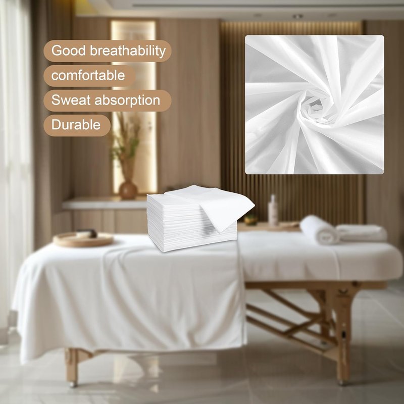 Disposable Non-Woven Massage Table Covers - 100 Pack 31" x 71" Waterproof Spa Sheets for Facial, Tattoo & Waxing