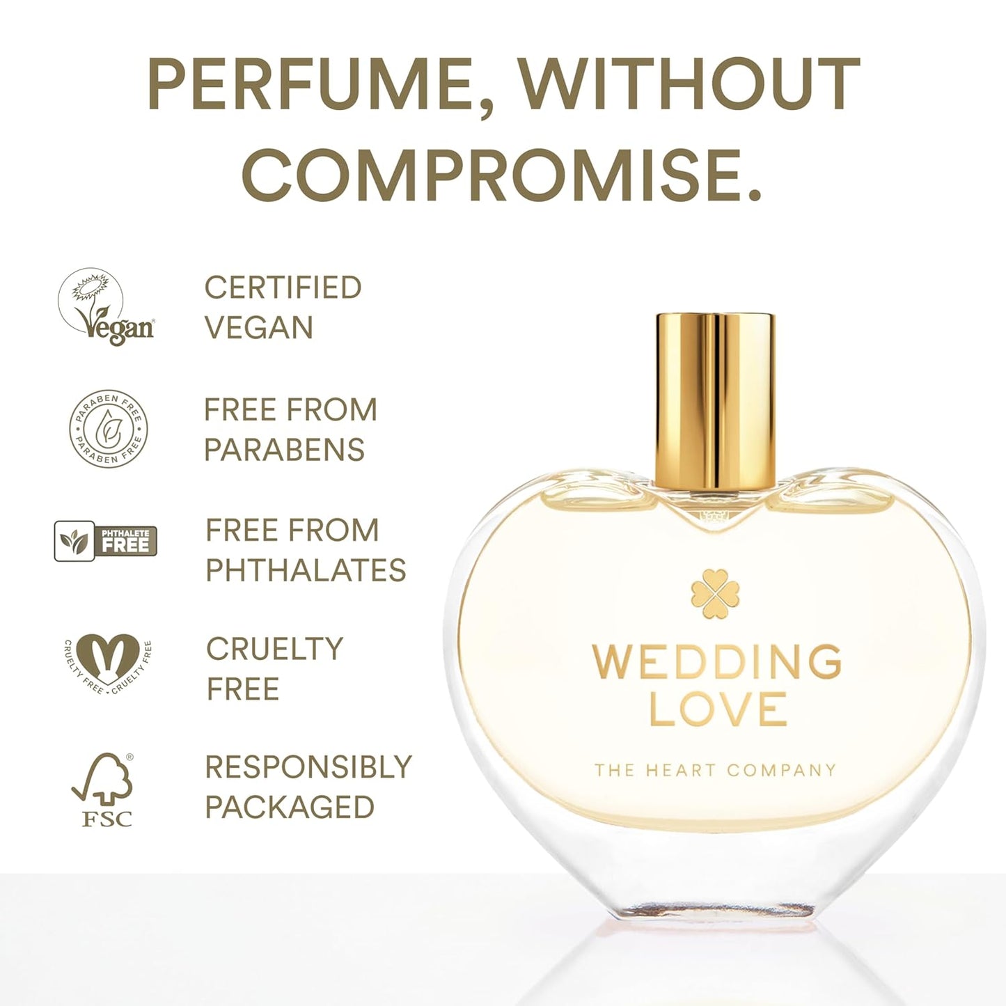 Wedding Love Perfume for Women - Romantic Fruity Floral Eau de Parfum with Peach, Apricot, Jasmine, Vanilla - Long Lasting Bridal & Everyday Fragrance, Vegan Clean Wedding Gift - 75ml (2.5 oz)