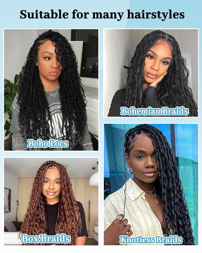 Flagship Human Braiding Hair for Boho Braids,Human Braiding Hair 16inch 100g Deep Wave Human Hair 2 Bundles