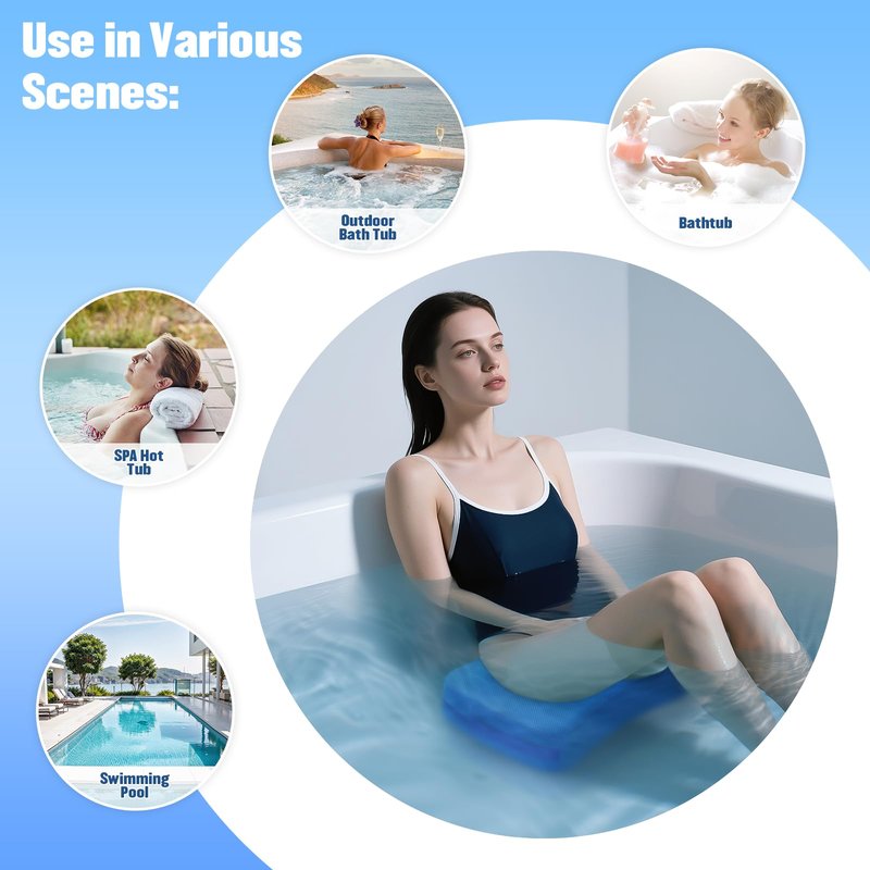 Hot Tub Booster Seat for Adults, Weighted Spa Cushion with Non-Slip Bottom, Quick Dry 4D Air Mesh Hot Tub Pillow Accessories for Indoor and Outdoor