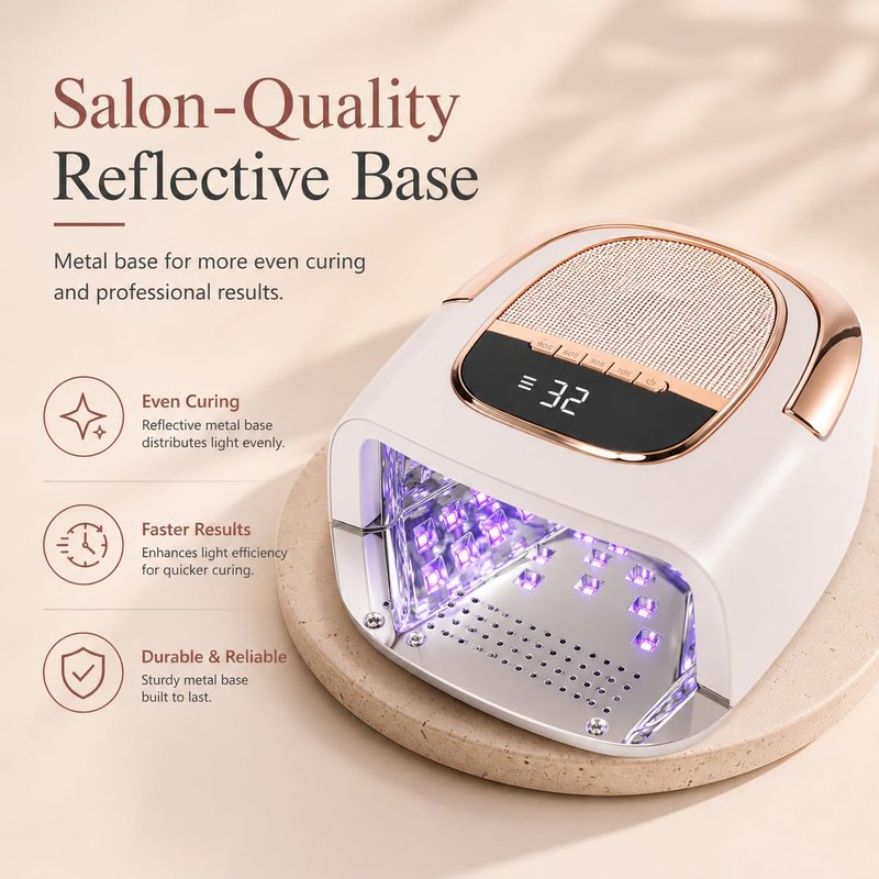 Cordless UV Nail Lamp for Gel Nails, 96W Rechargeable Nail Dryer with Long-Lasting 15600mAh Battery, Fast Curing, Smart Sensor & Sturdy Metal Base for Salon, Home & Travel