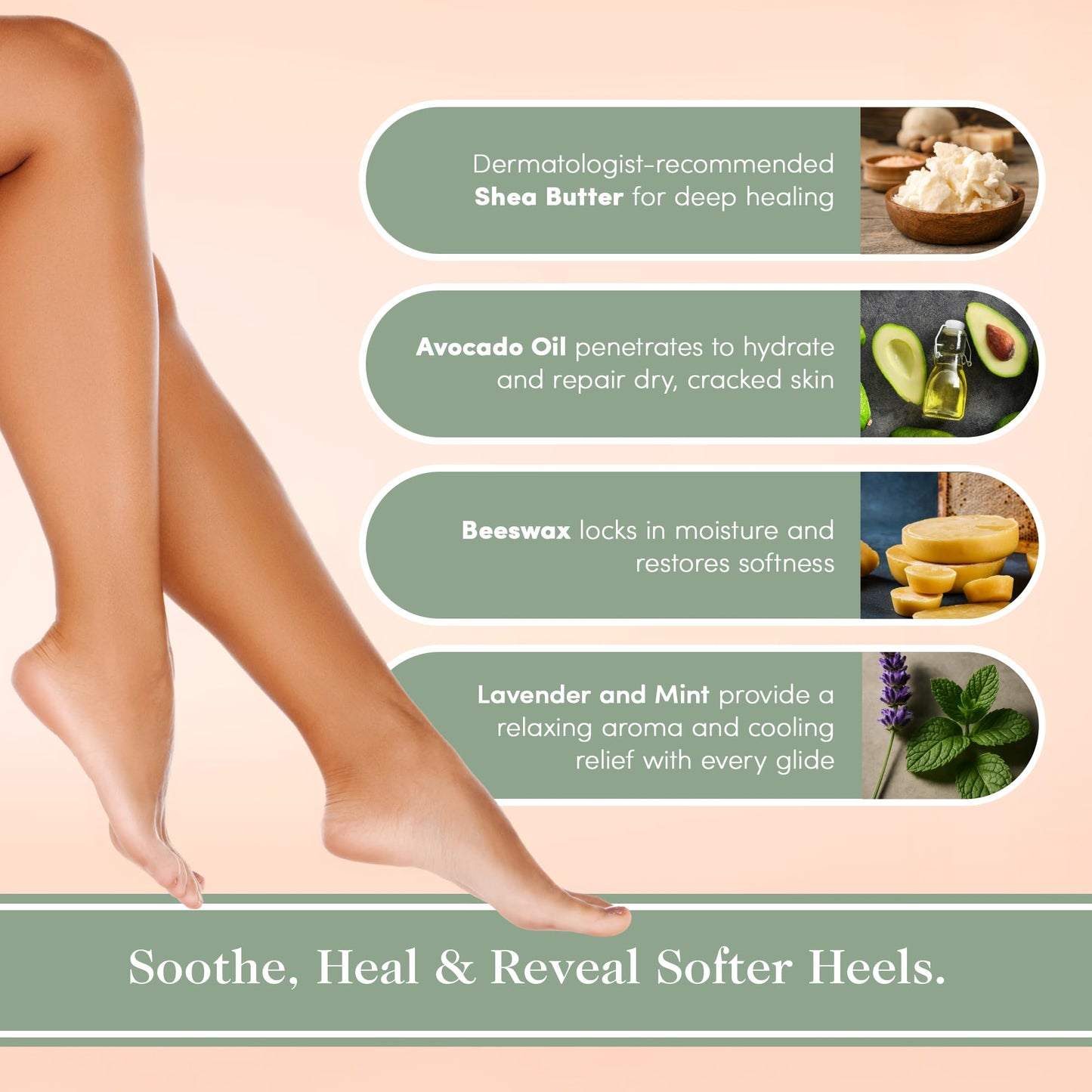 Victoria's Lavender Ultra-Rich Foot Balm Bar, Infused with Essential Oils and Shea Butter, Hydrating Foot Balm Stick for Dry Feet Care, Lavender Mint, 2.5 Oz