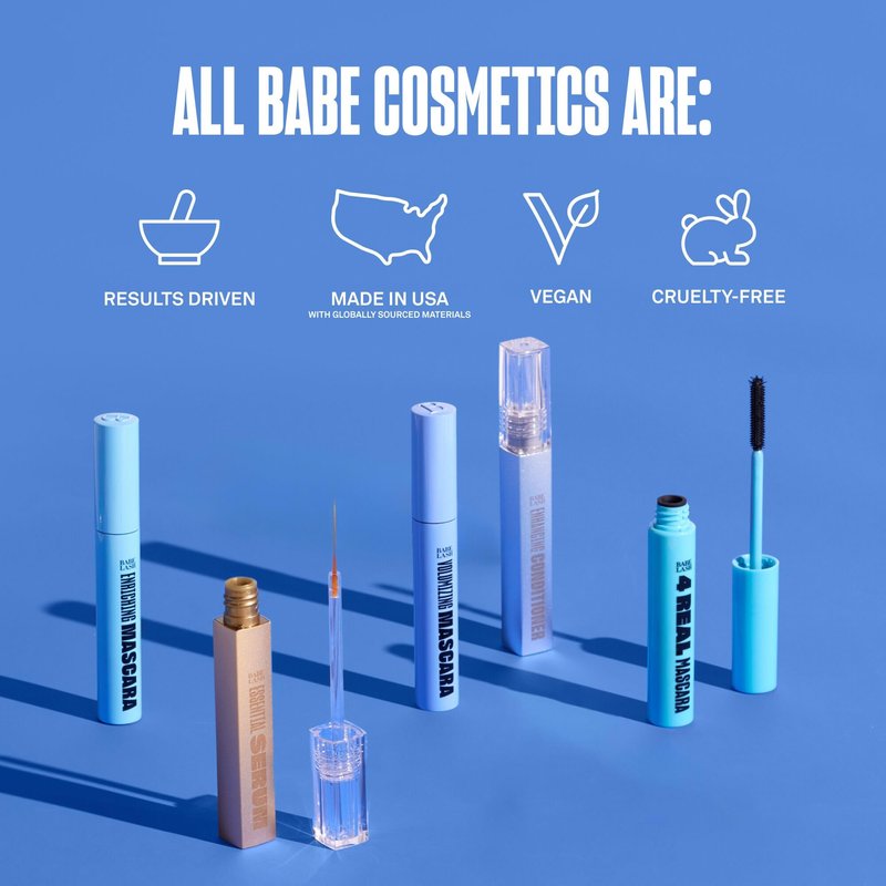 Babe Lash AM/PM Kit - 2mL Essential Serum & 3mL Enhancing Conditioner, Lash Enhancing Serum for Natural Lashes and Extensions, Value Gift Set