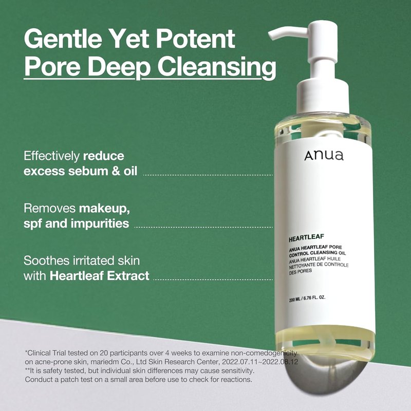 ANUA Double Cleansing Duo - Heartleaf Pore Control Oil & Quercetinol Foam | Korean Skincare for Makeup Removal & Blackhead Care