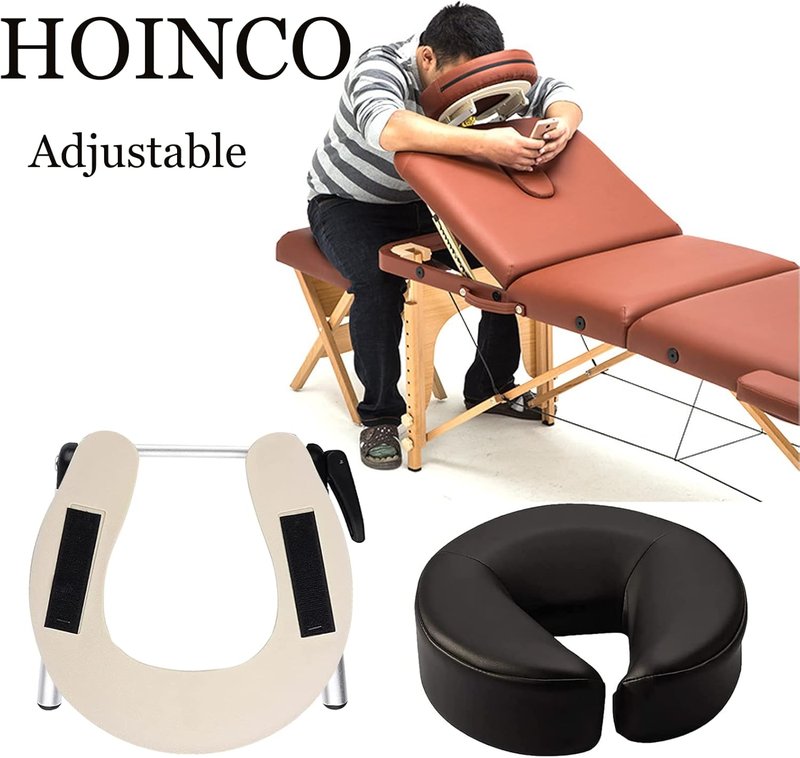 Skiennix Massage Headrest - Adjustable Aluminum U-Shaped Pillow for Bed & Face Cradle
